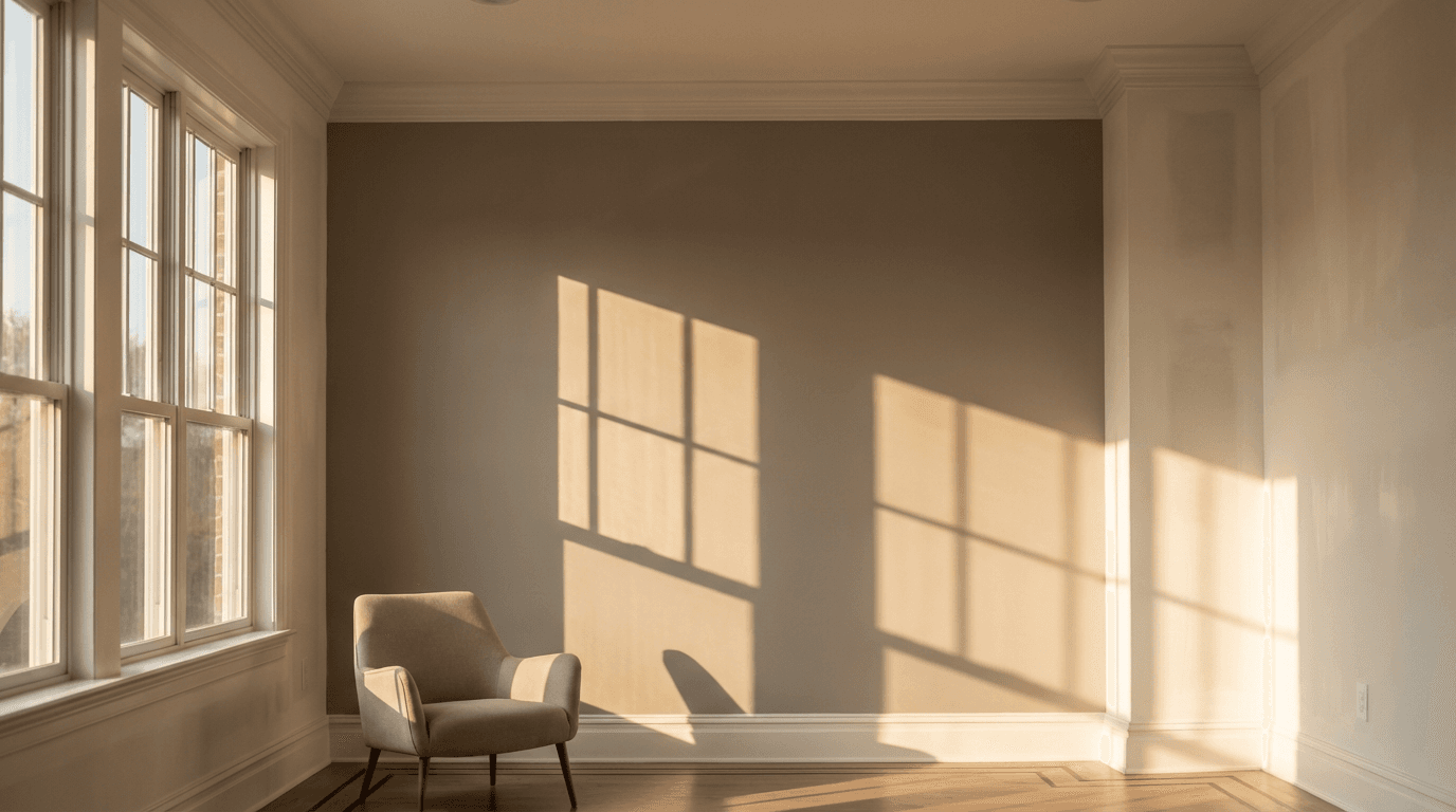 Interior room after professional painting completion