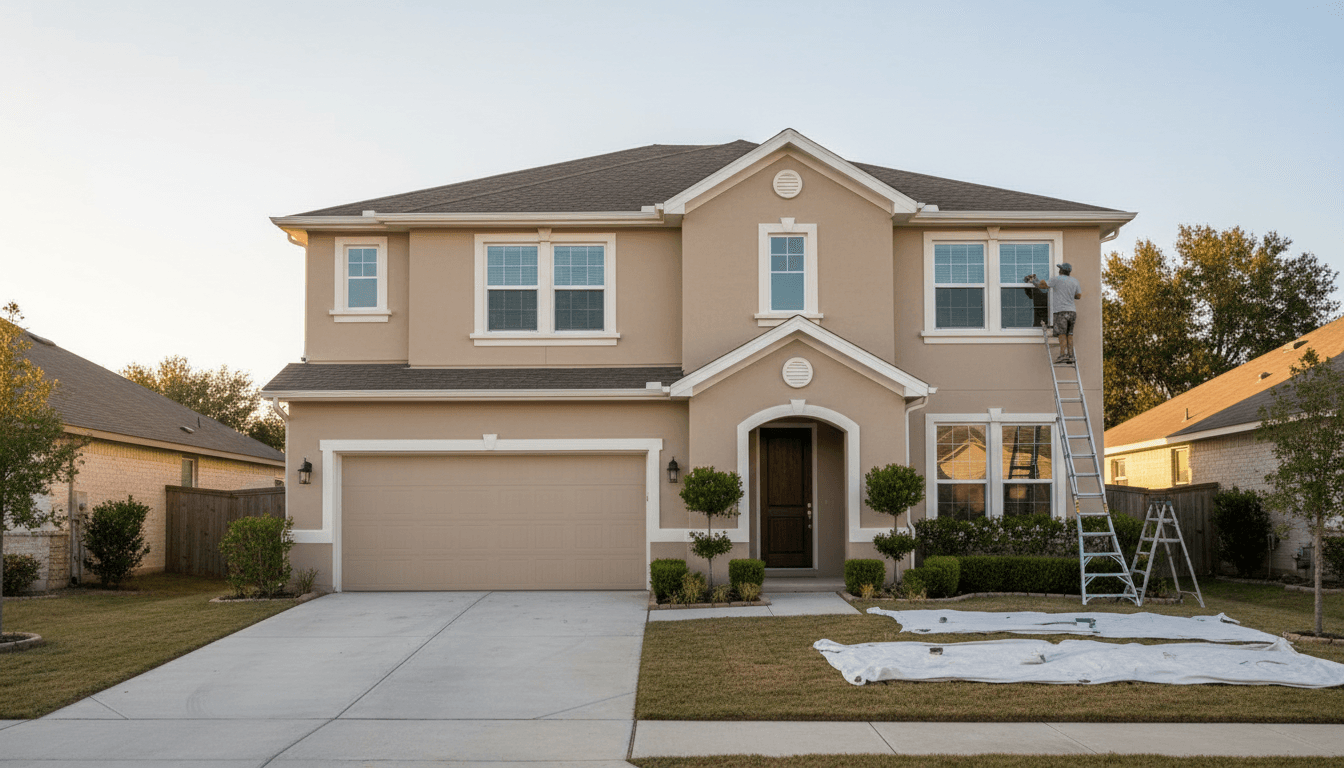 Freshly painted Tampa residential home with completed exterior work
